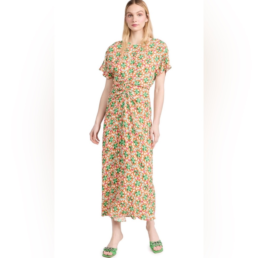 SALONI Marta Floral Viscose Midi Dress - NEW WITHOUT TAGS